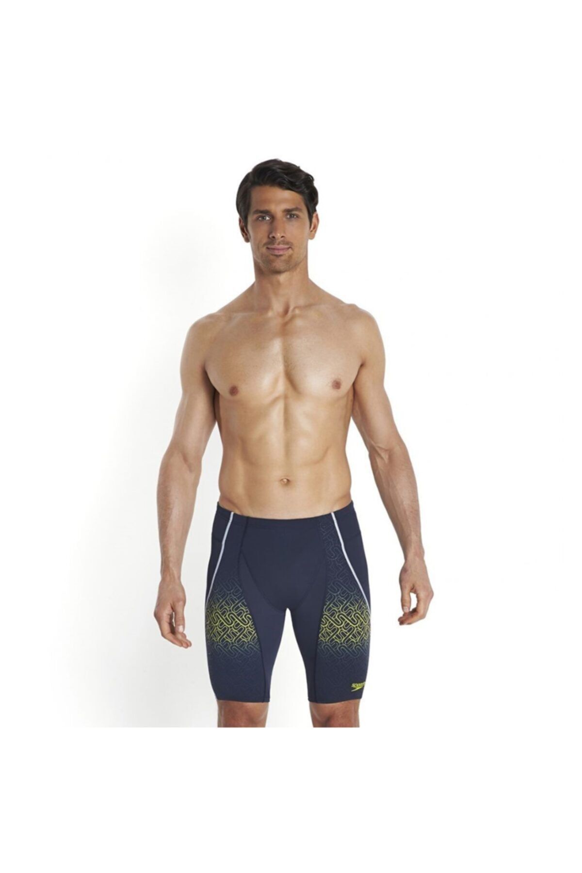 SPEEDO Erkek Lacivert Sarı Fit Pinnacle V Jammer Yüzücü Mayosu