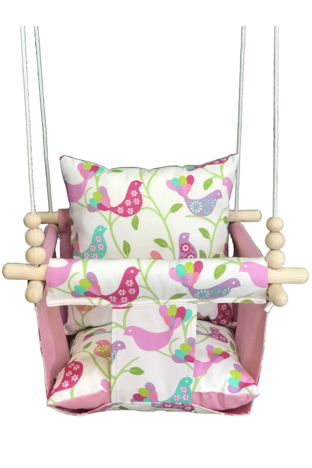 PRESTIJ Elegance Ahşap Bebek Çocuk Kuşlar Salıncak