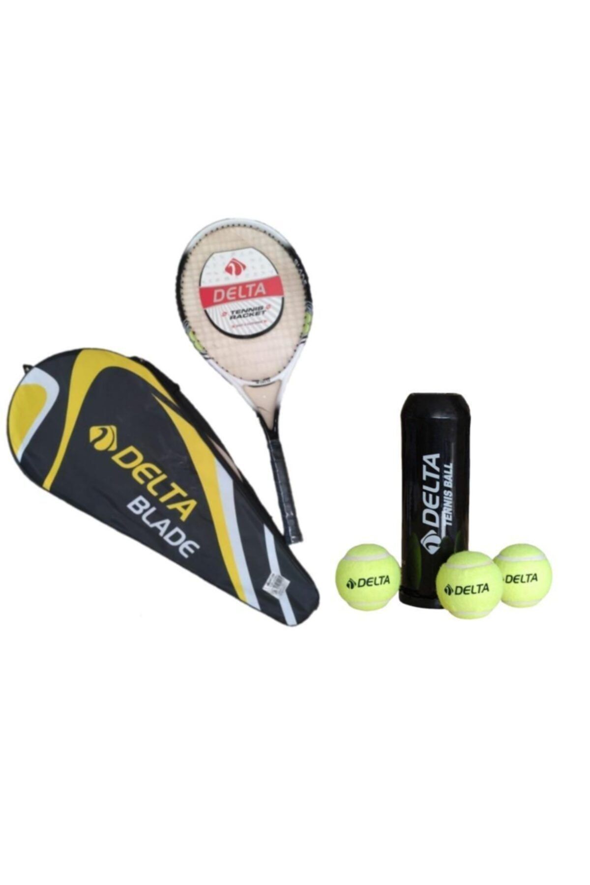 Delta Blade 27 Inç Tek Parça L2 Kort Tenis Raketi 3 Adet Tenis Maç Topu