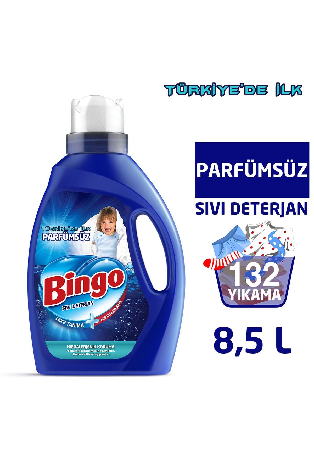 Bingo Parfümsüz Sıvı Performans Çamaşır Deterjanı 2145 ml Ekonomi Paketi 4'lü