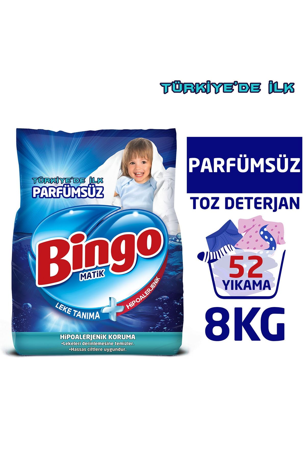 Bingo Matik Toz Çamaşır Deterjanı 4 kg Parfümsüz 2'li