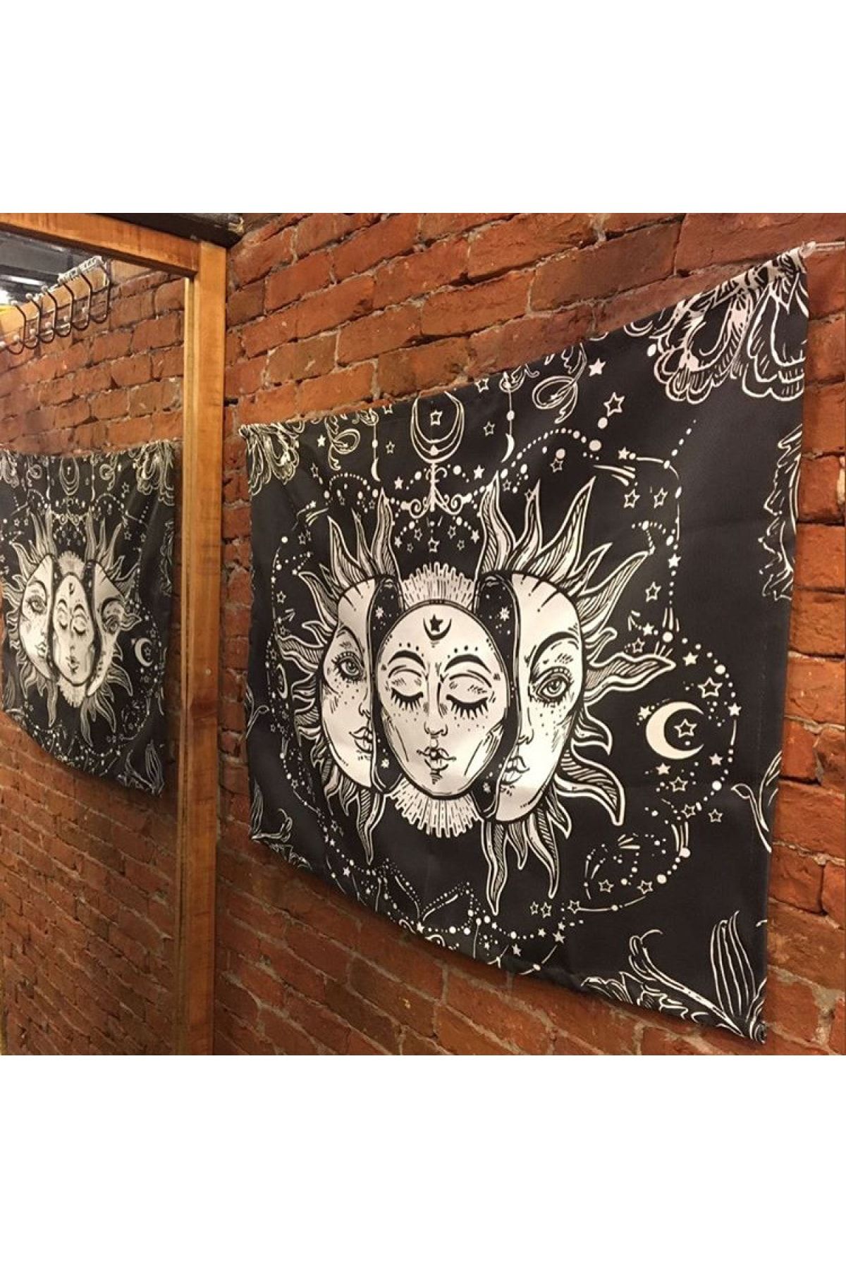 OLYMPUS STORE Mandala Mikrofiber Geniş Duvar Halısı Soyut Hint Güneş Hippi Astroloji Uzay Baskı