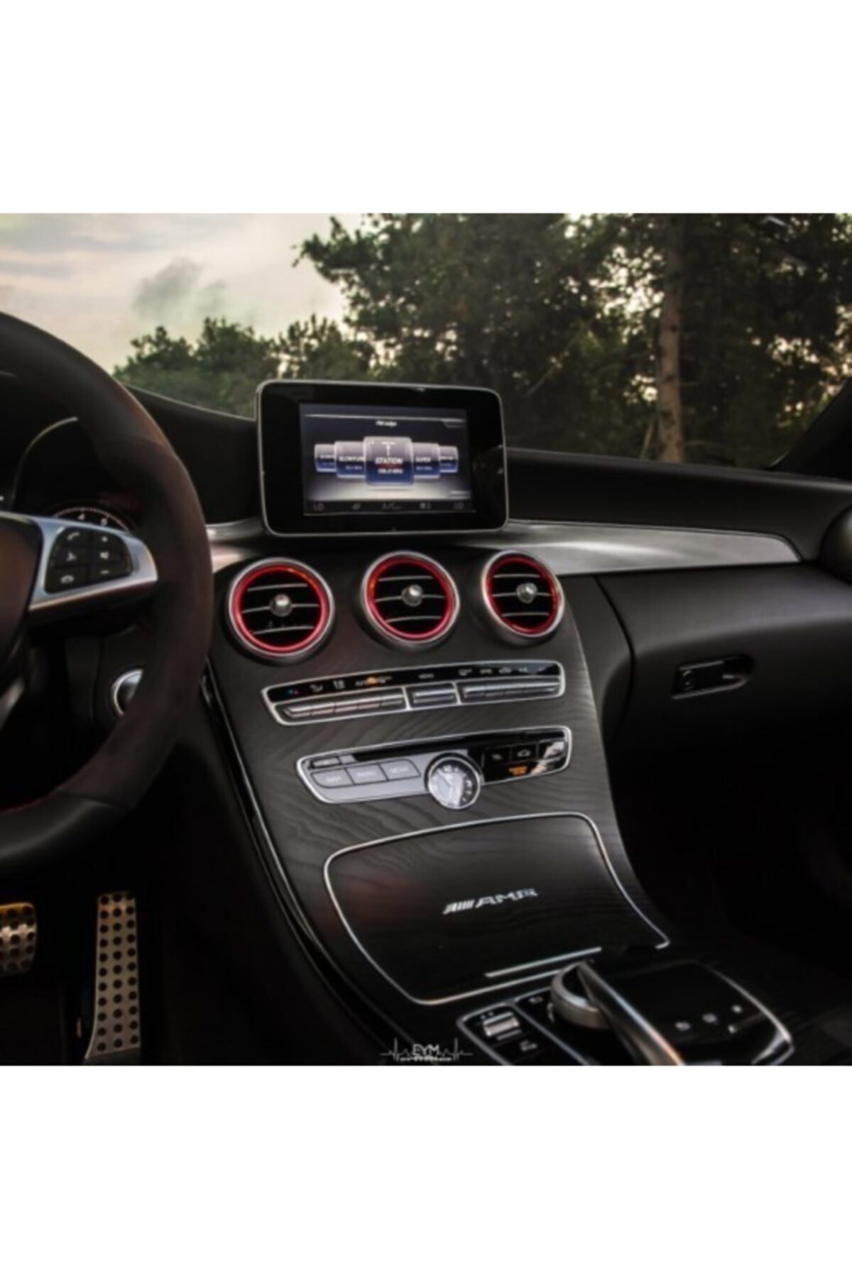 Yekoto Mercedes A45 W176 Klima Havalandırma Çerçevesi Kırmızı 7 Adet