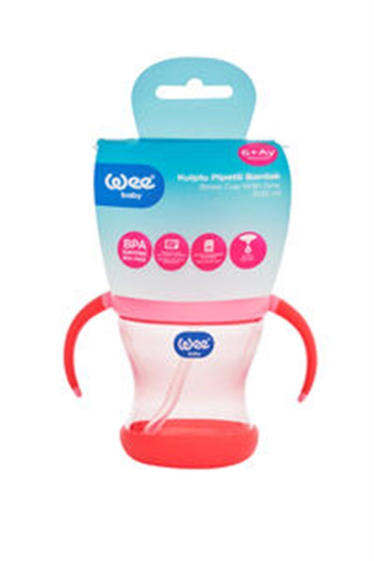Wee Baby Kulplu Pipetli Bardak 200 Ml Pembe