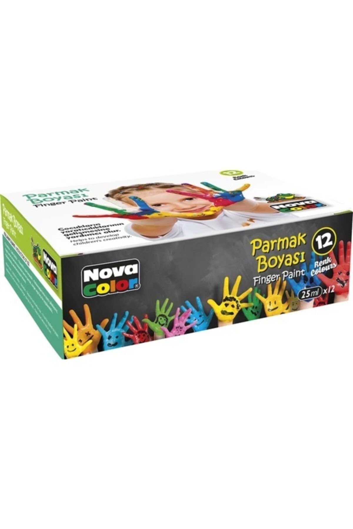 Nova Color 12'li Parmak Boyası 12 Renk Parmak Boyası 12x25ml