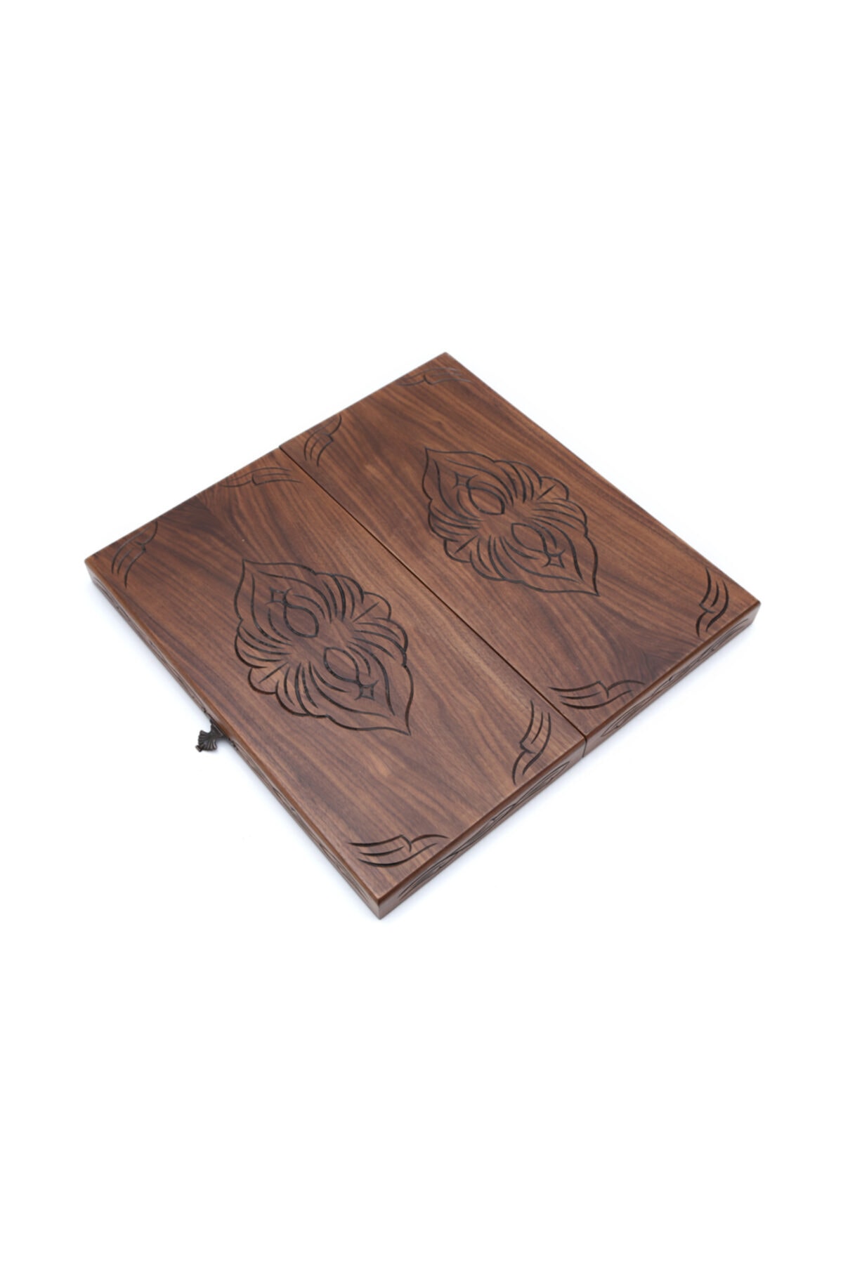 Pusula Oyun El Oyması Masif Ağaç Büyük Boy Ahşap Tavla Takımı (35 Mm Şimşir Pullar Dahil)