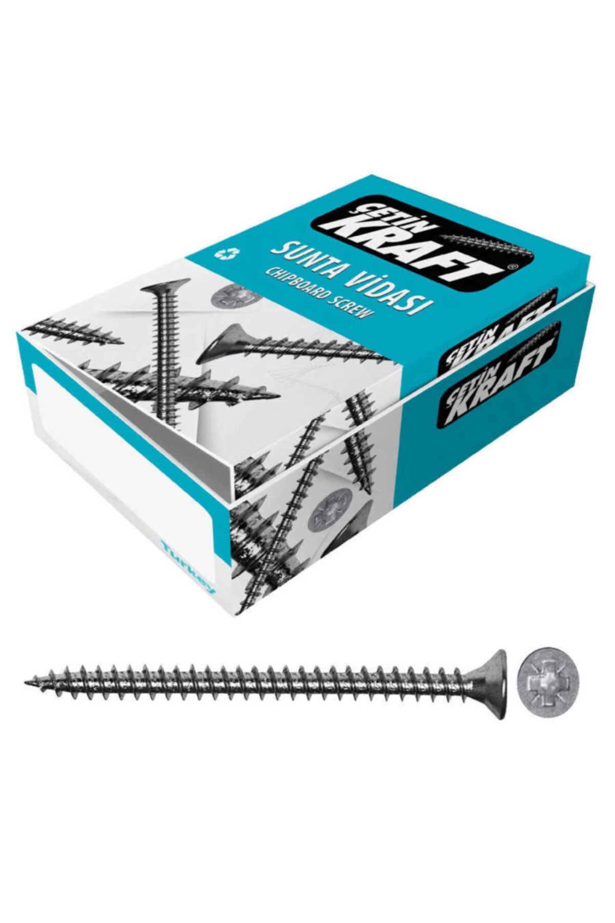 Çetin Kraft 5x60 Din 7505 Sunta Vidası 3200 Adet (1 Koli)