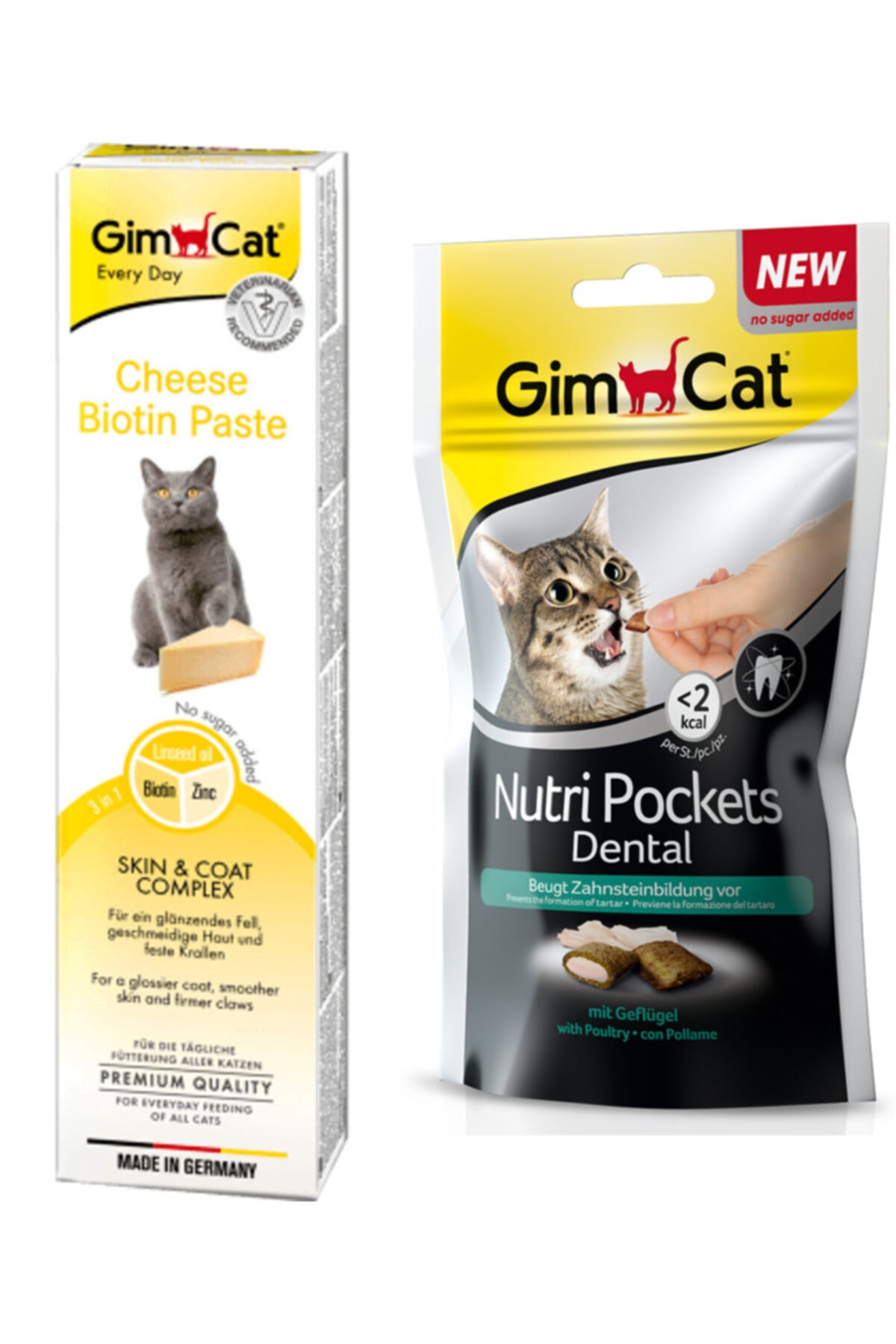 Gimcat Paste Biotin Peynirli Kedi Macunu 50 Gr + Nutri Pockets Dental Kedi Ödülü