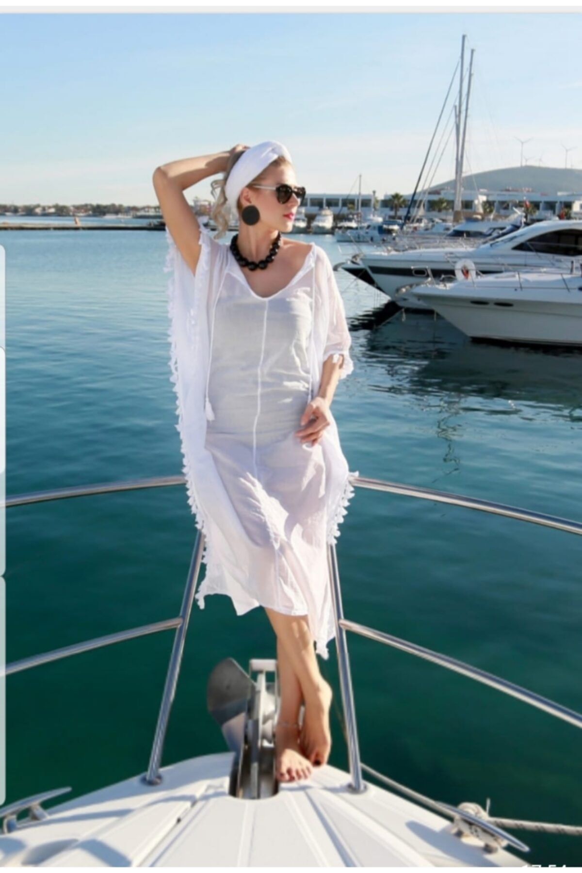 Harremsea Beachwear Kadın Beyaz Yazlık Pareo