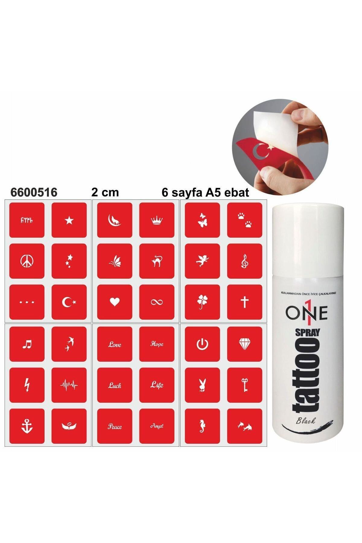 ONE SPRAY TATTOO Geçiçi Dövme Seti Semboller