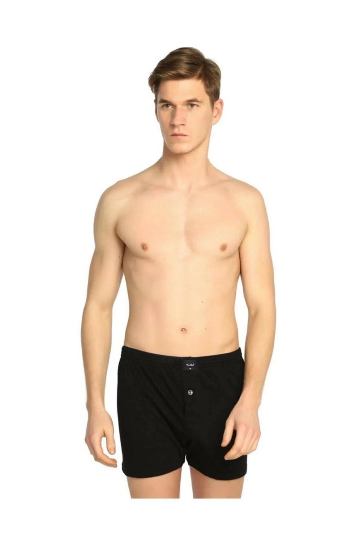 Tutku Erkek Siyah Penye Boxer 6'lı Paket