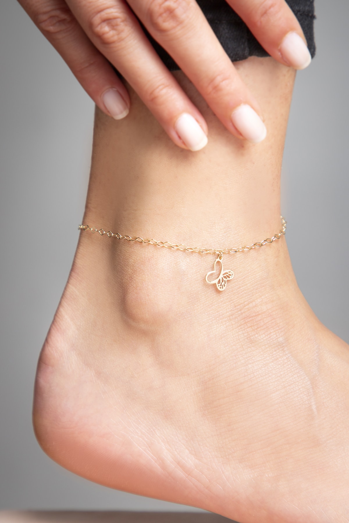 Elika Gold 14 Ayar Altın Kelebek Model Halhal