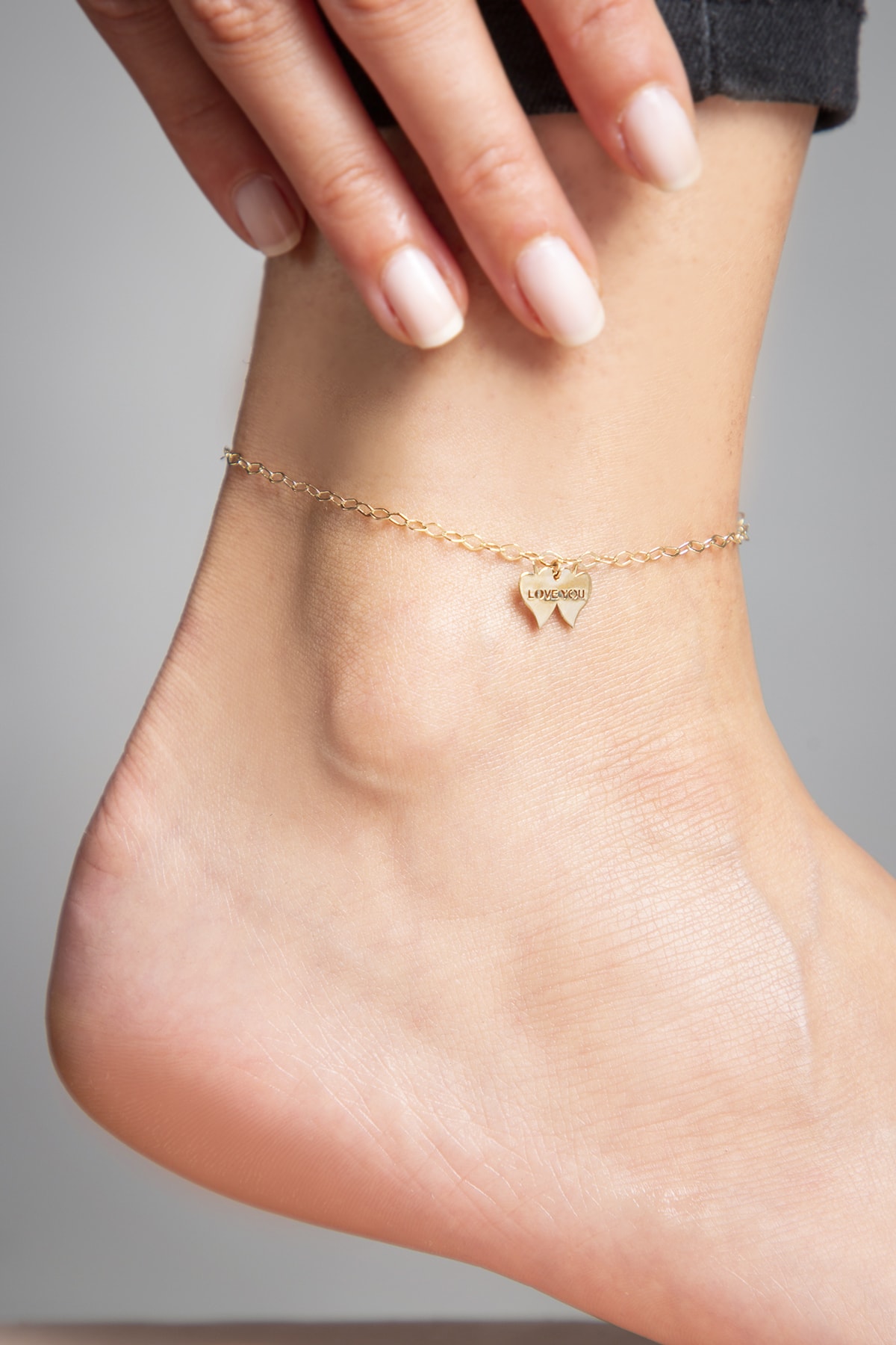 Elika Gold 14 Ayar Altın Love You Yazılı Aşk Model Halhal