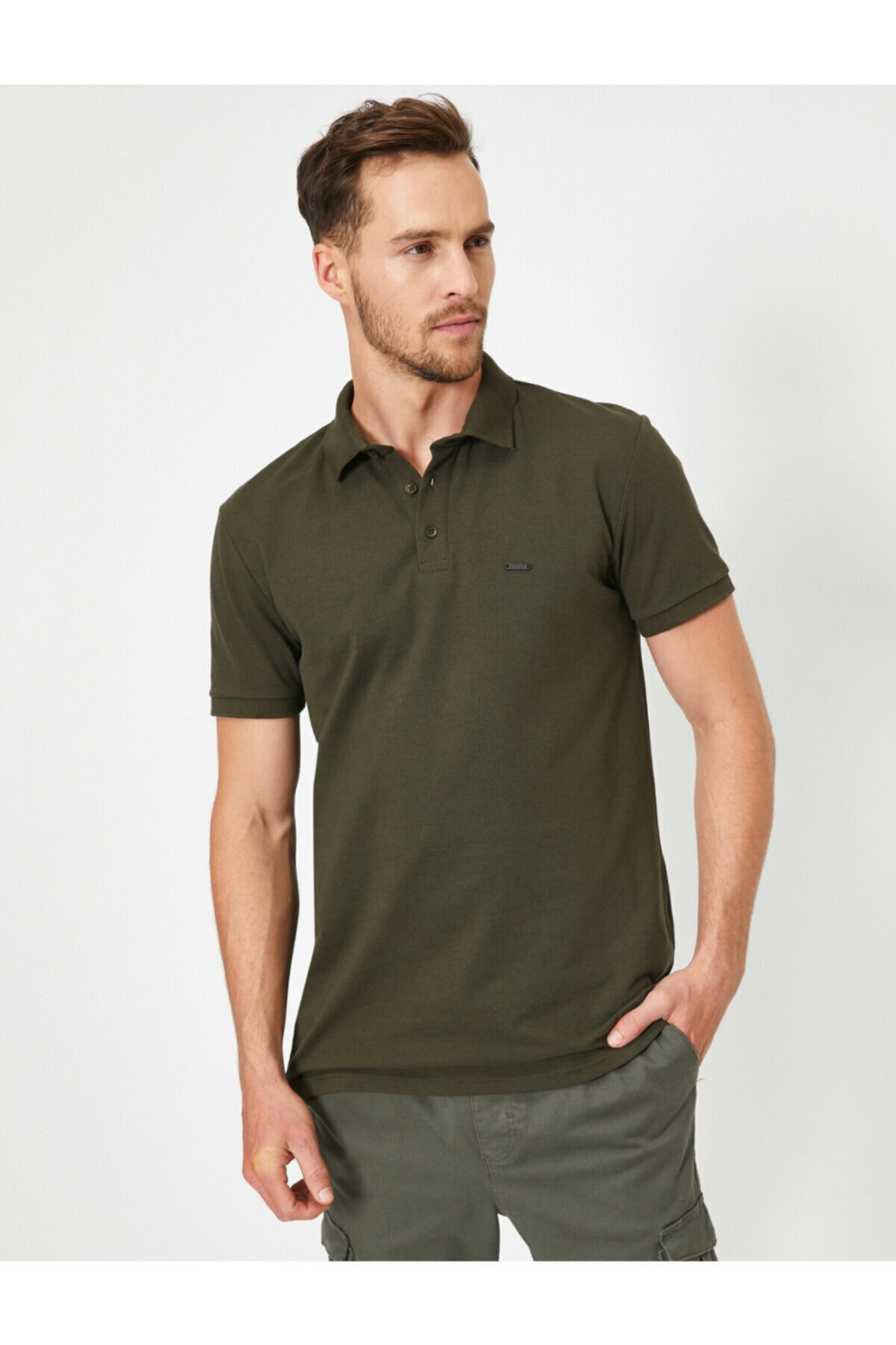 Koton Erkek Yeşil Polo Yaka T-Shirt 0YAM12008LK