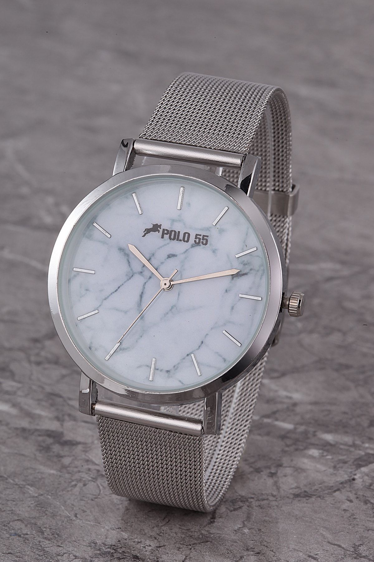 Polo55 Mermer Desenli Kadran Hasır Kordon