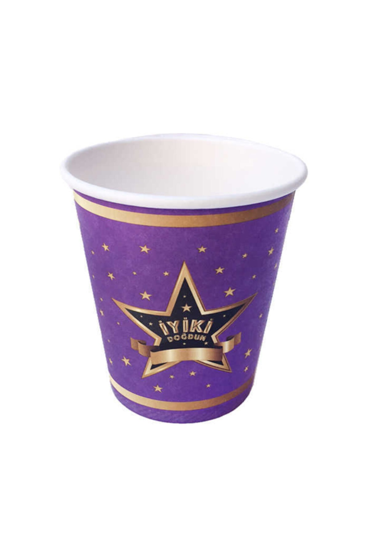 whiteavm Bardak Karton Iyiki Doğdun Yıldızlı 8oz Pk:8