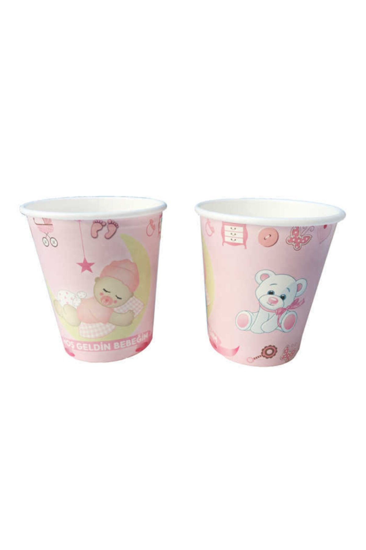 whiteavm Bardak Karton Aydedeli Pembe 7oz P8