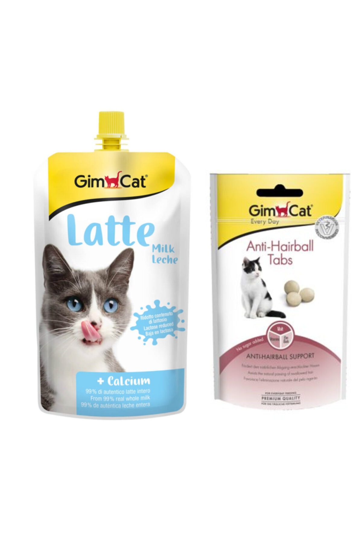 Gimcat Milk Latte Sıvı Kedi Sütü 200 Ml + Anti-hairball Kedi Ödül Tableti 40 Gr
