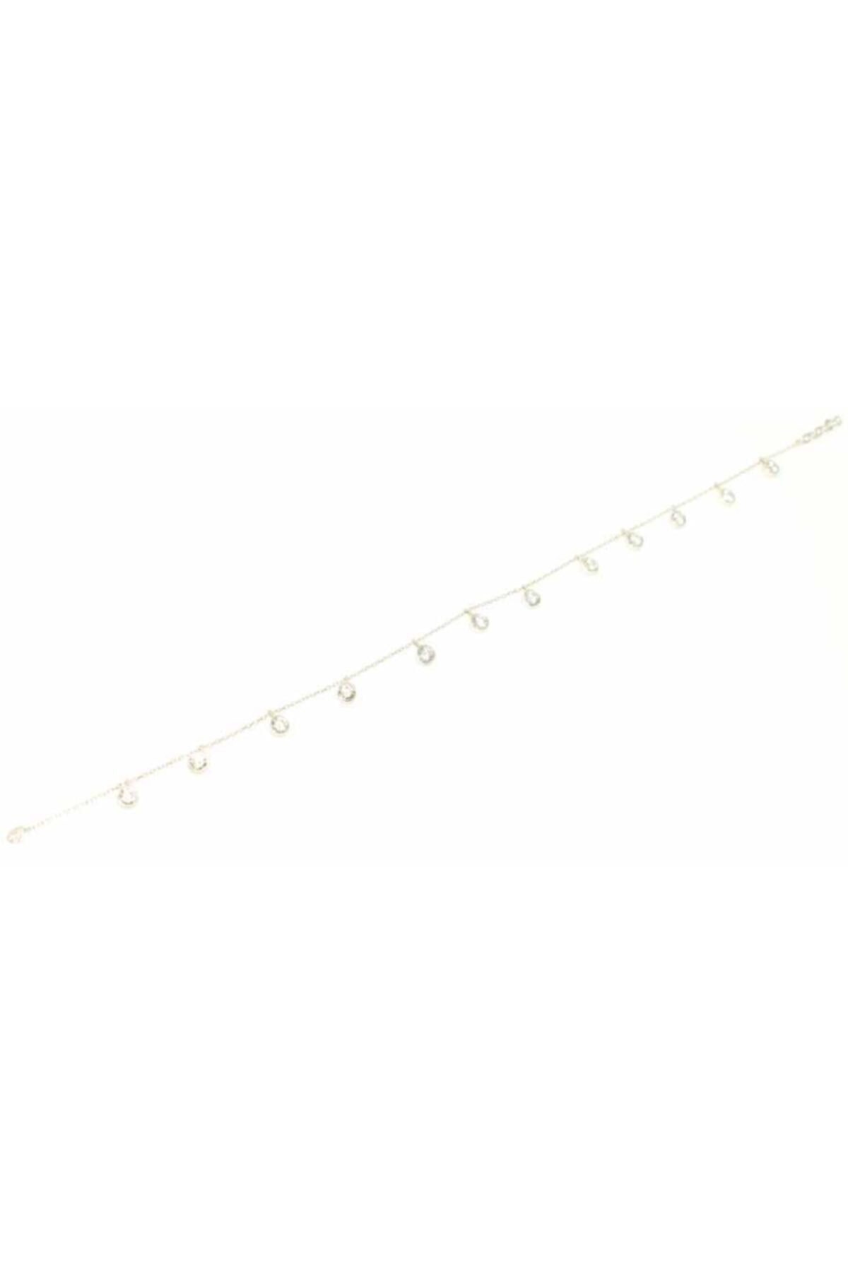 Nas Silver 925 Ayar Gümüş Taşlı Halhal