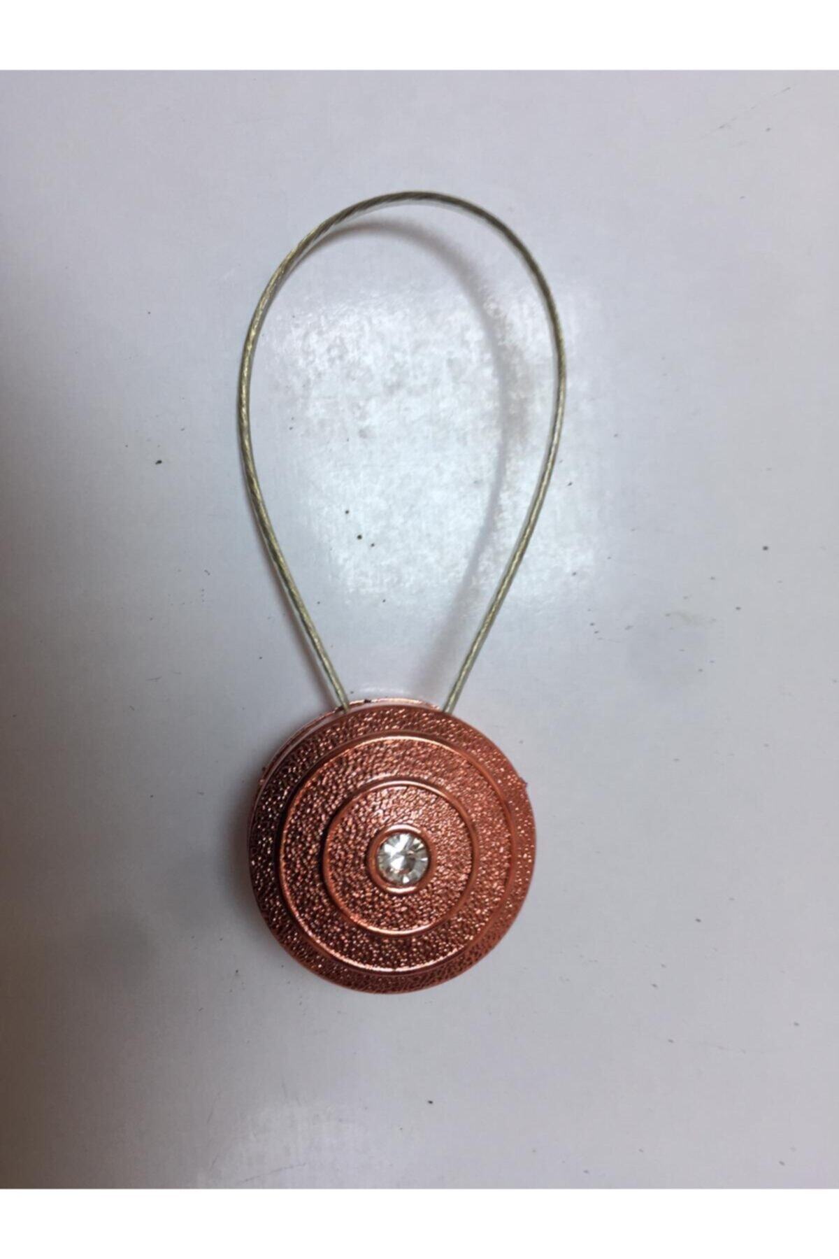 moda dadya Mıknatıslı Tül Perde Mandalı Yuvarlak Pembe - Perde Tokası