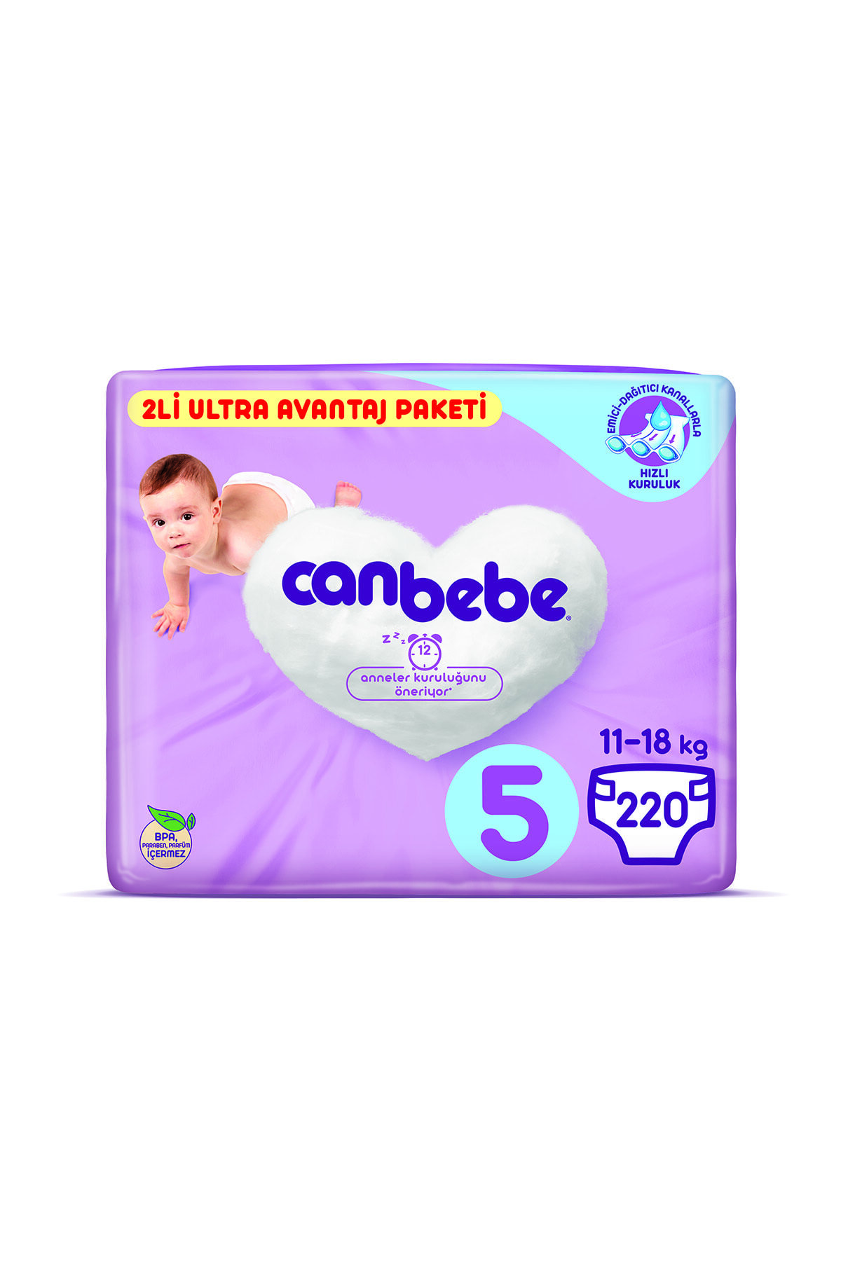 Canbebe Bebek Bezi 5 Beden Junior Ultra Avantaj Paket 110 Lu X 2