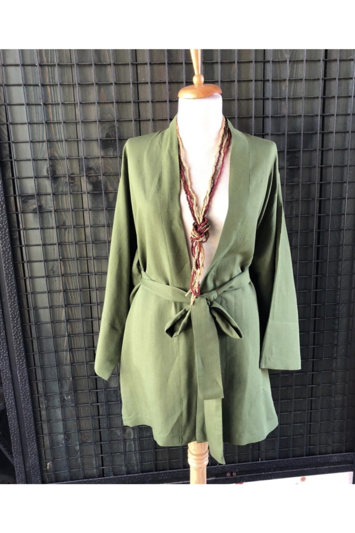 etamincebursa Kadın Yeşil Kısa Kimono