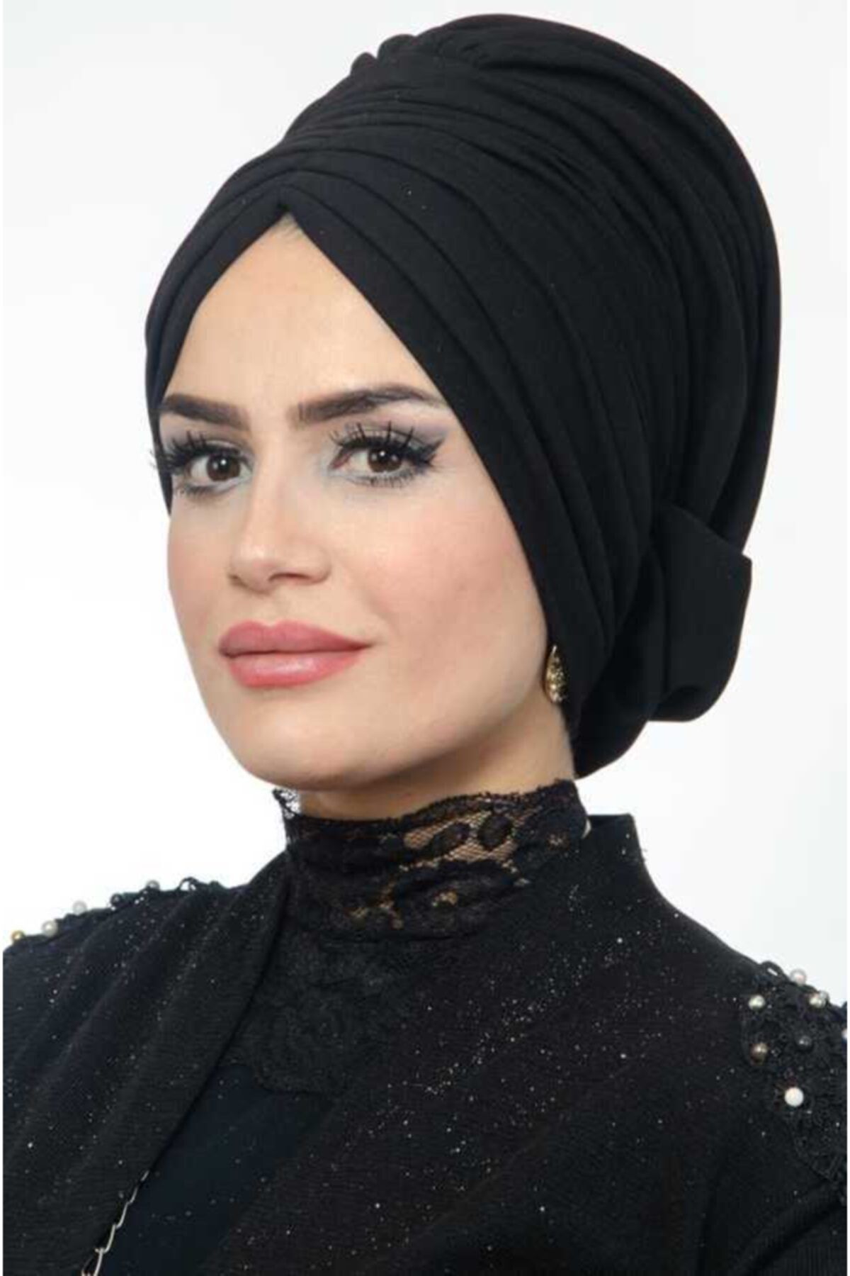Aişe tesettür Kadın Siyah Hazır Türban