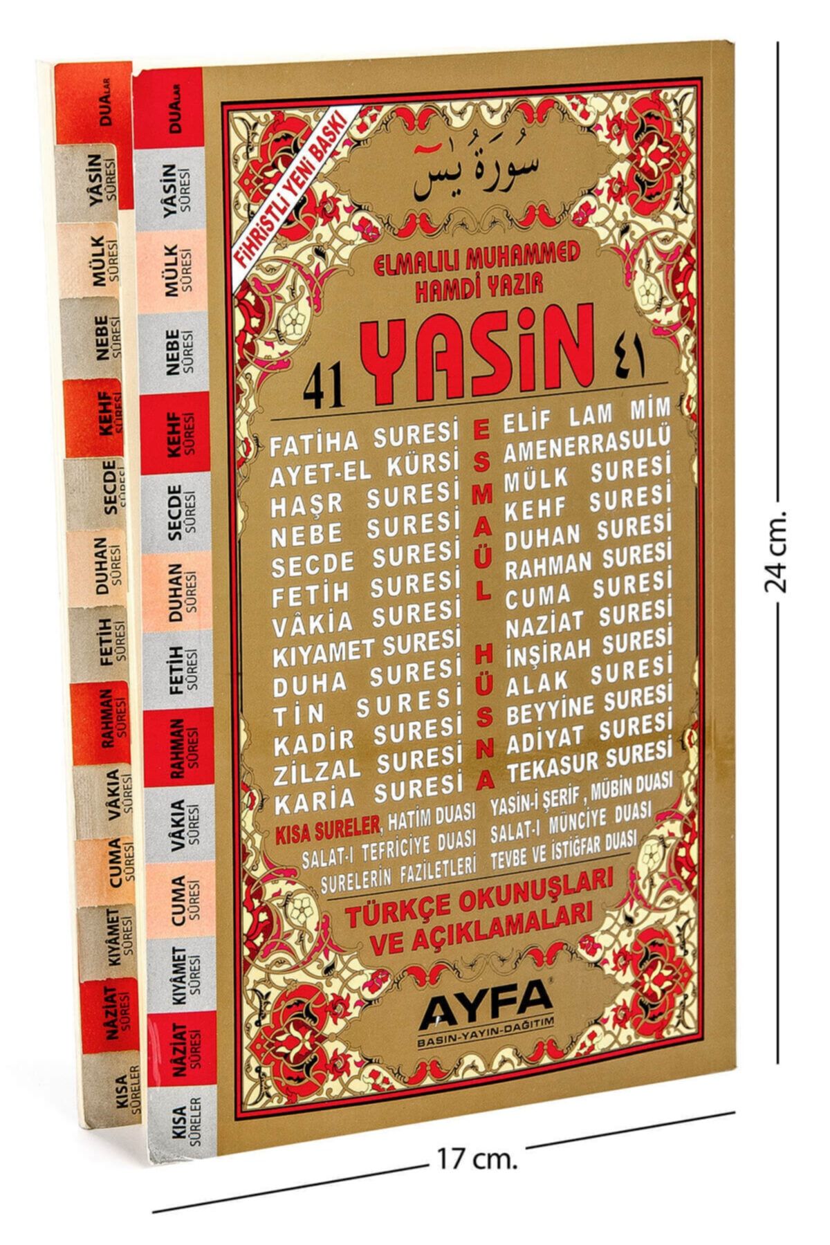 Ayfa Basın Yayın Yasin Kitabı - Orta Boy - 128 Sayfa - Fihristli - Ayfa Yayınevi - Mevlid Hediyeliği