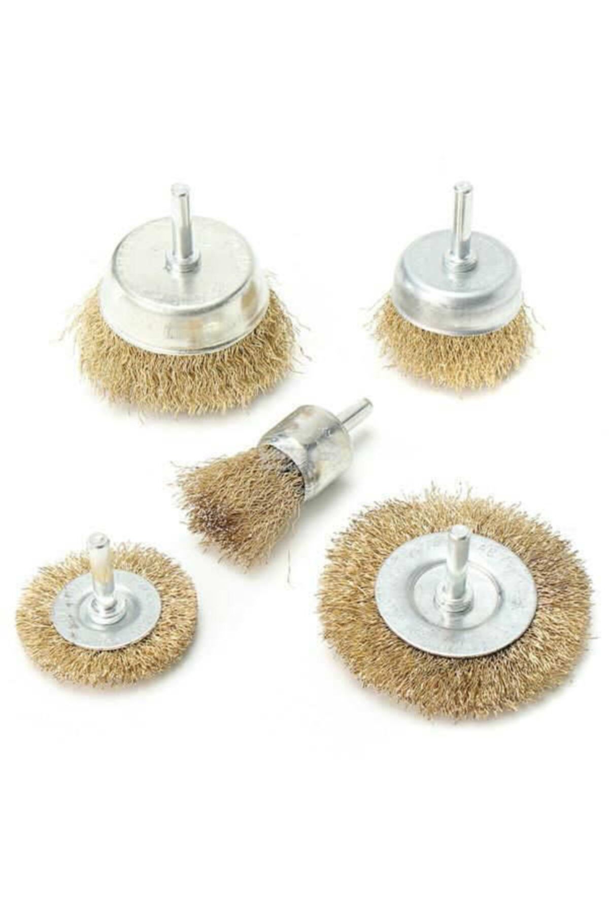 EASYBRUSH 5 Parça Pimli Tel Fırça Seti 5 ' Li Matkap Hobi Fırça Set