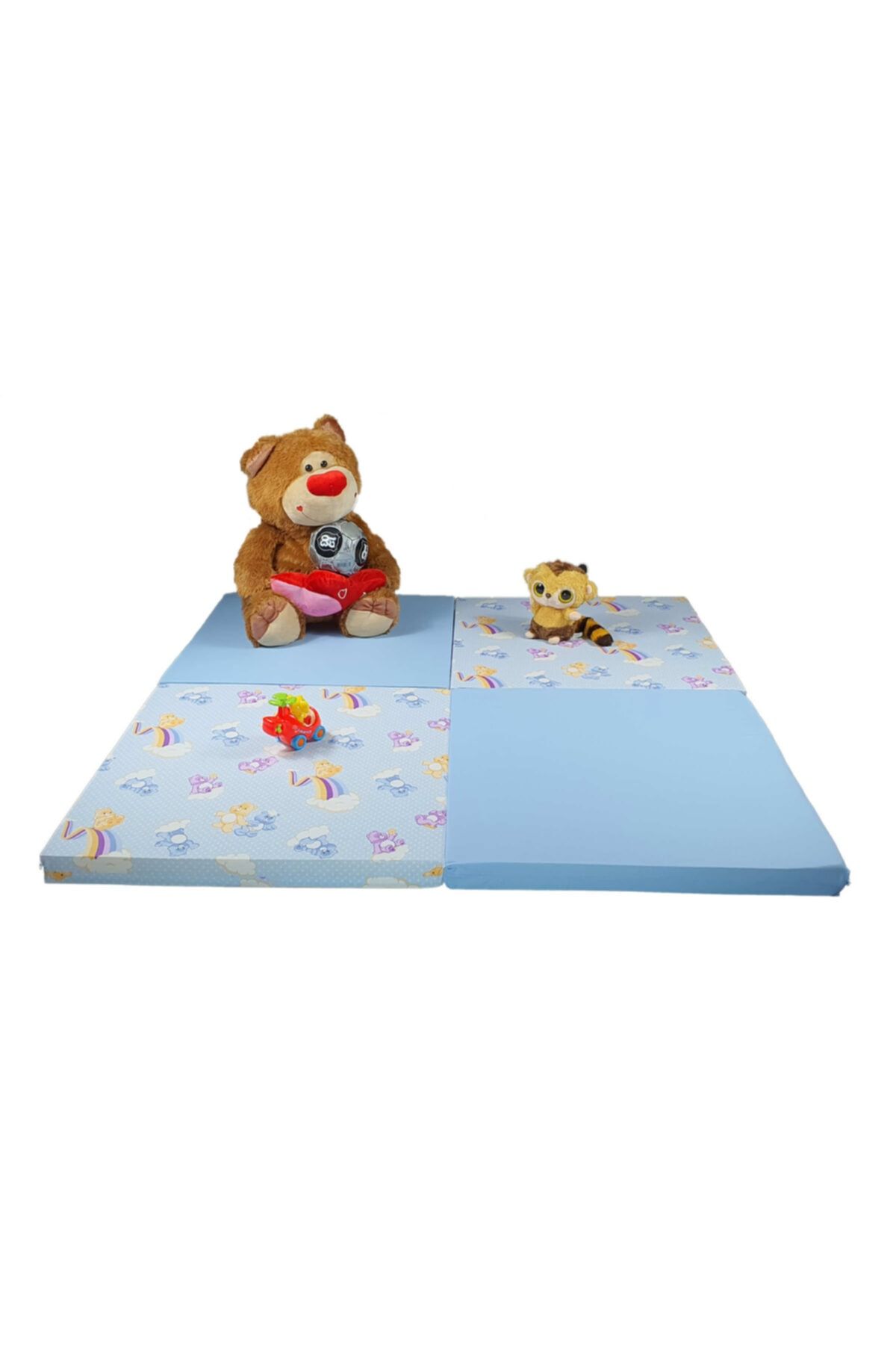 Bysay Fiesta Katlanabilir Çocuk Oyun, Yer Minderi 120x120 Cm Ayıcıklı (mavi)