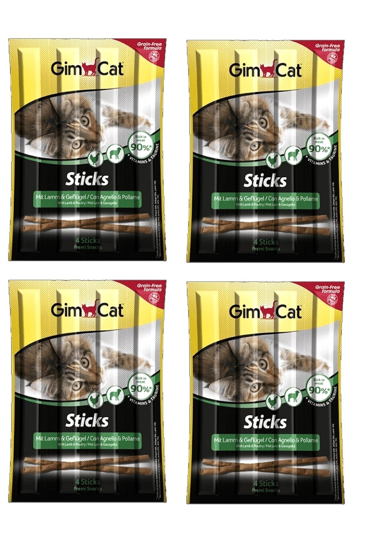 Gimcat Sticks Kuzu Etli Ve Tavuklu Kedi Ödülü 4 Lü 20 Gr. X 4 Paket