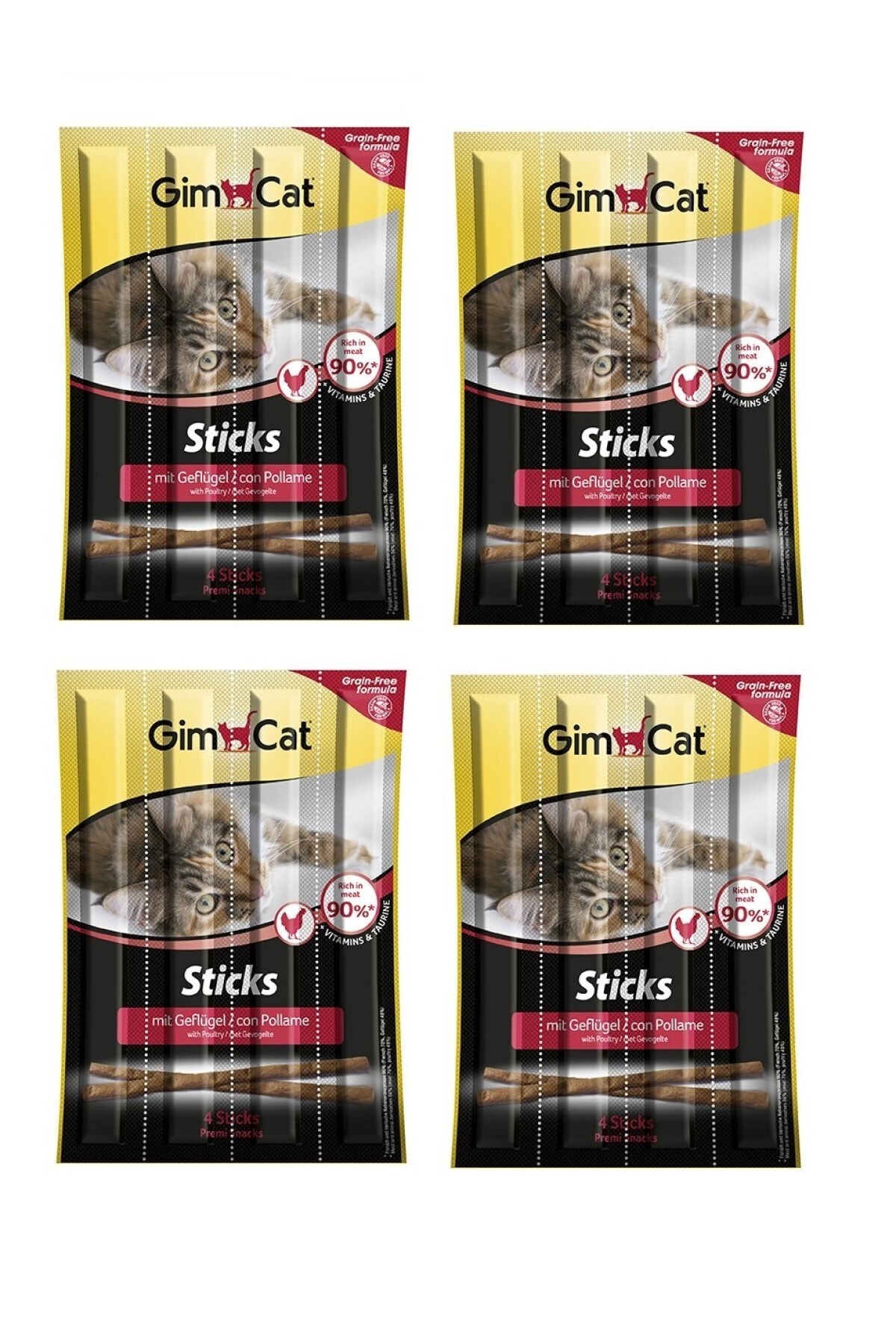 Gimcat Sticks Tavuk Ve Ciğerli Kedi Ödülü 4'lü 20 gr X 4 Paket