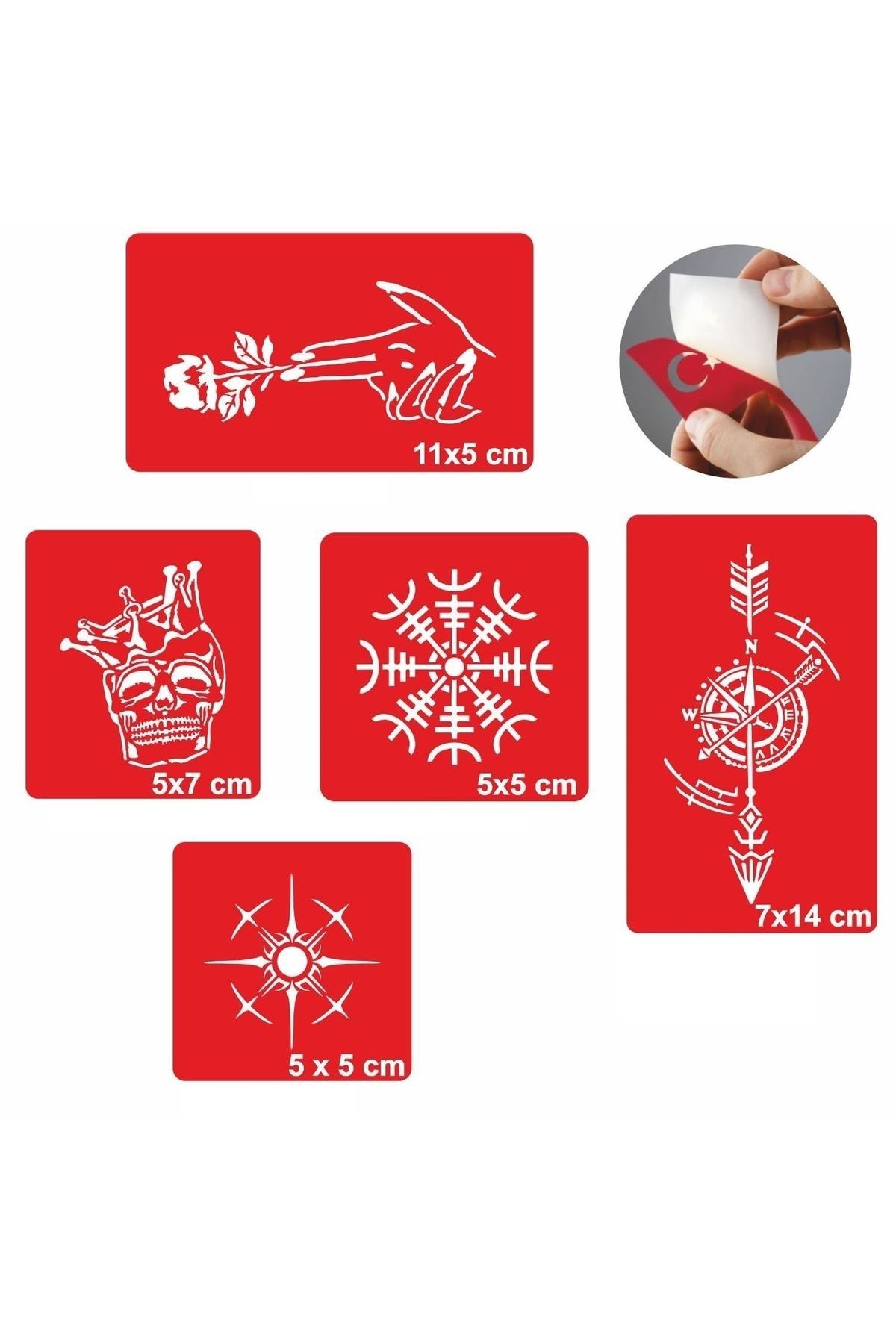 ONE SPRAY TATTOO Kaşif Desenleri Sprey Dövme Şablon Seti