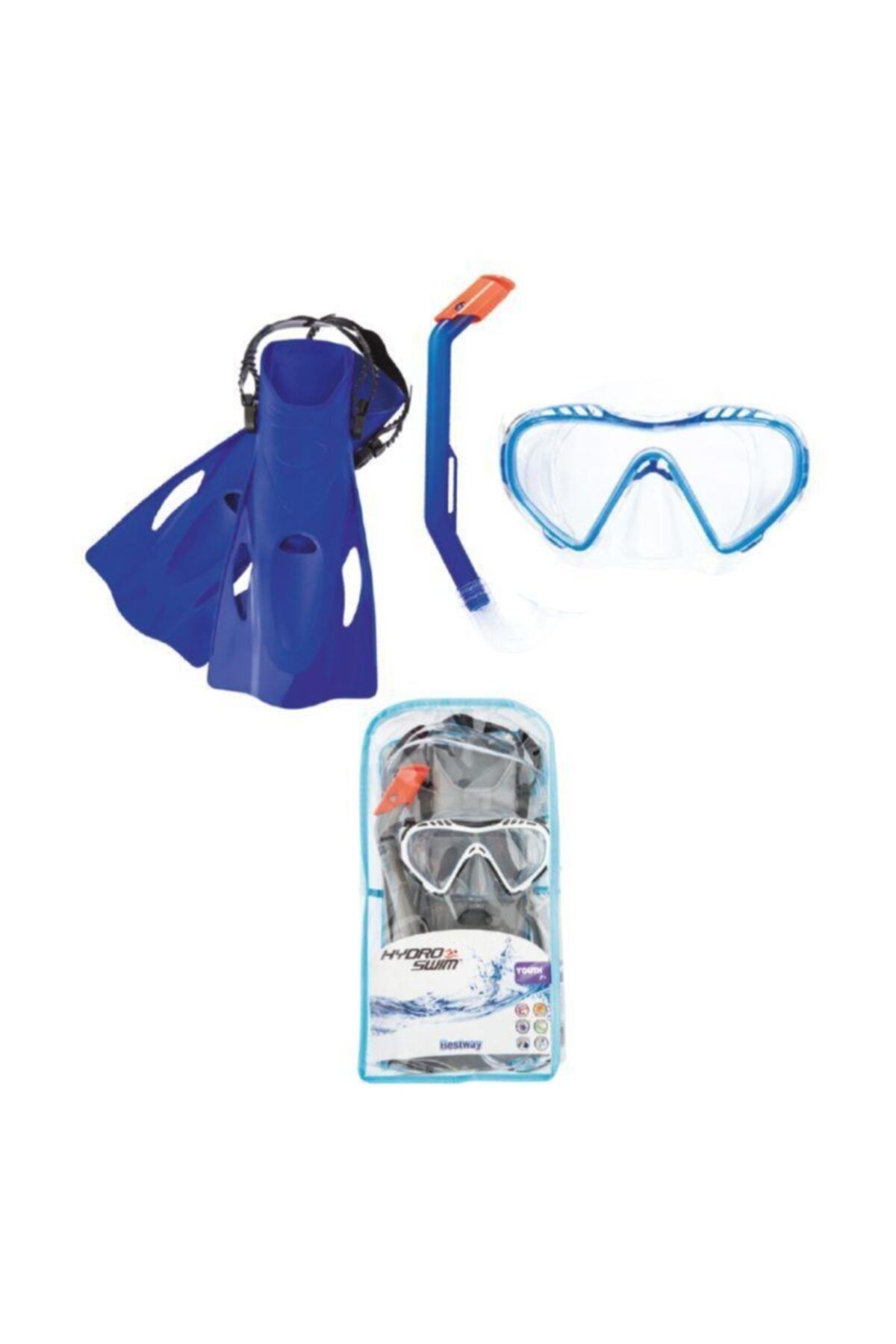 BESTWAY 25025 Hydro Swim Fire Fısh Snorkel Palet 7+ Set
