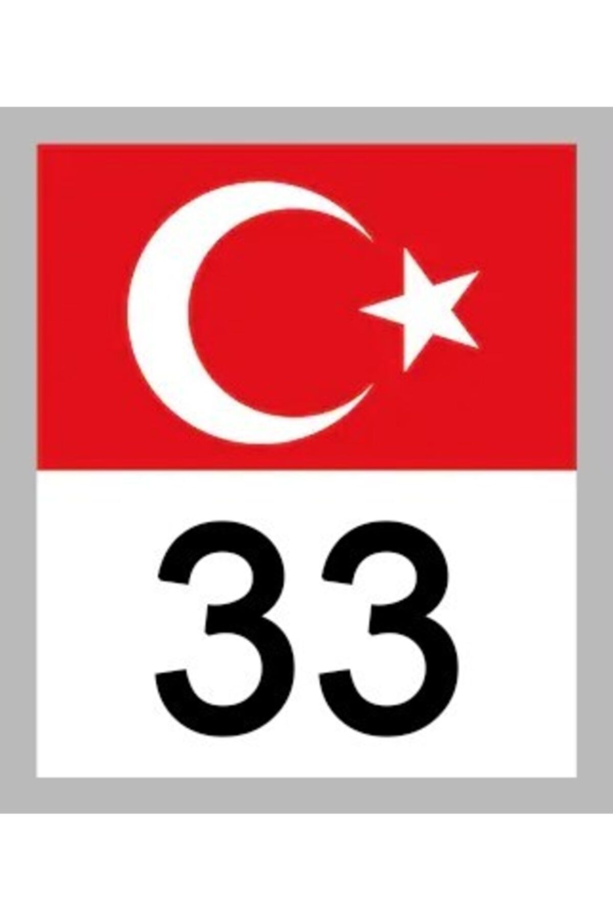 Apex 33 Mersin Türk Bayrağı Ve Plaka Kodu Ön Cam Sticker Yapıştırma