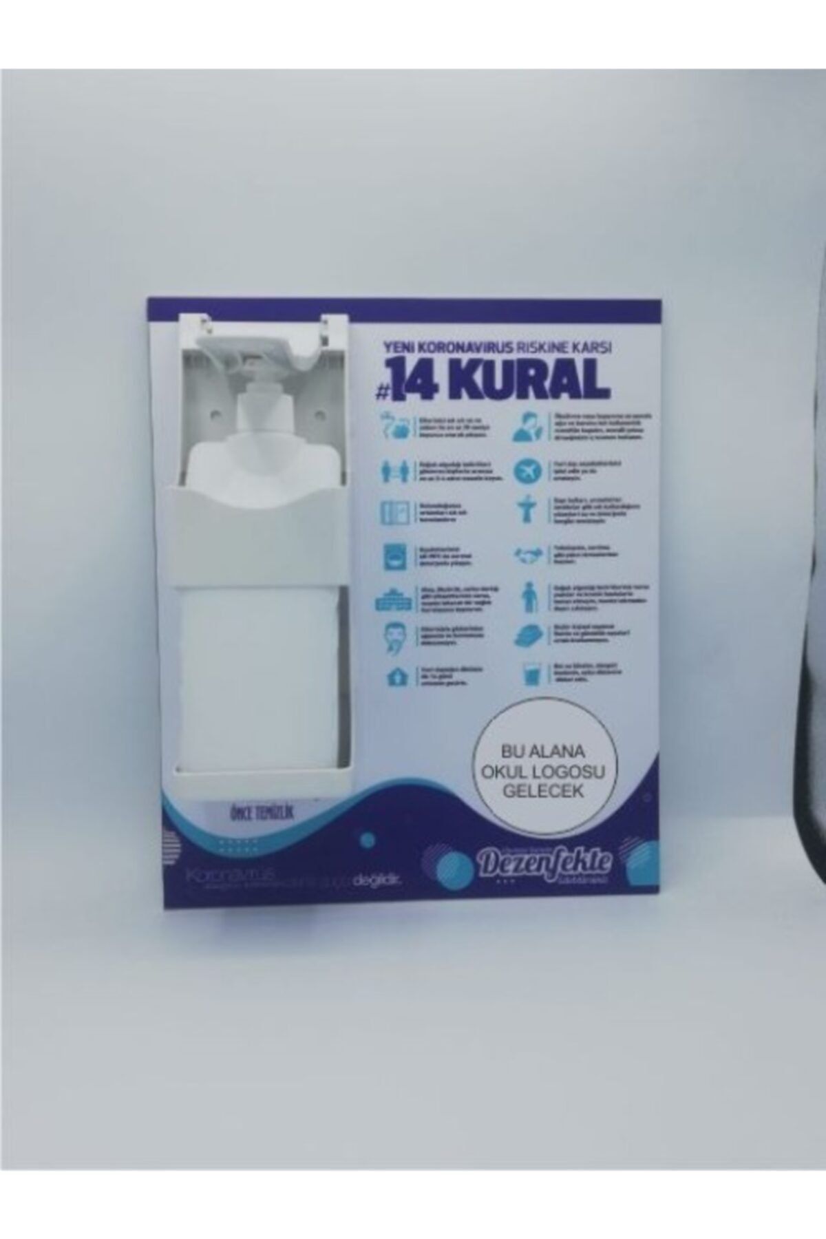 okul postercisi Sınıf Tipi Duvara Monte Dezenfektan Standı