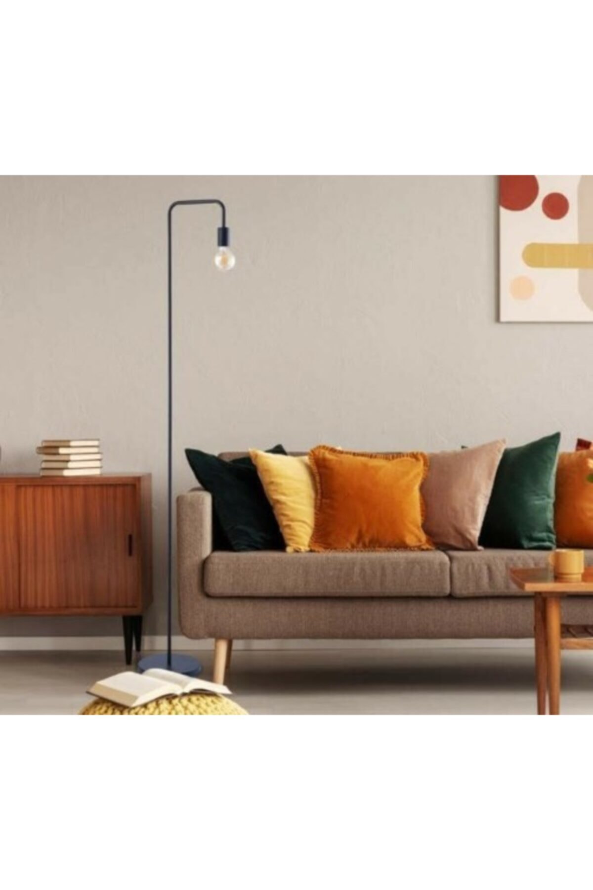 MYLİGHT S Retro Rustik Mat Siyah Lambader Köşe Lambası