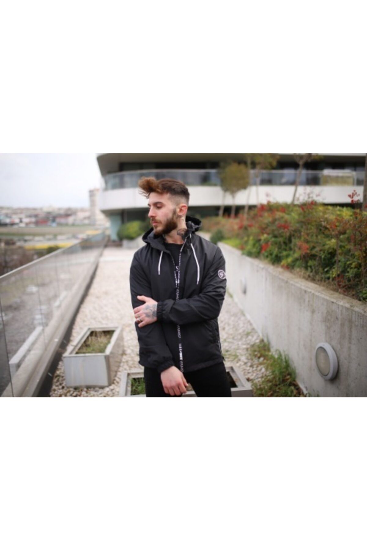 Bbtshopturkey Unisex Siyah Üç Fermuarlı Mevsimlık Mont Mevsimlık Mont