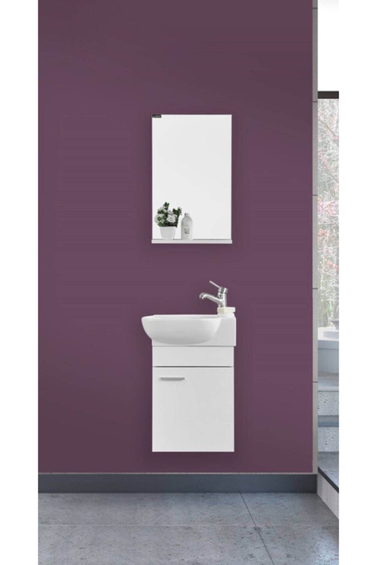 FUNDACAMYAPIİNŞAAT Beyaz Banyo Dolabı 45'lik