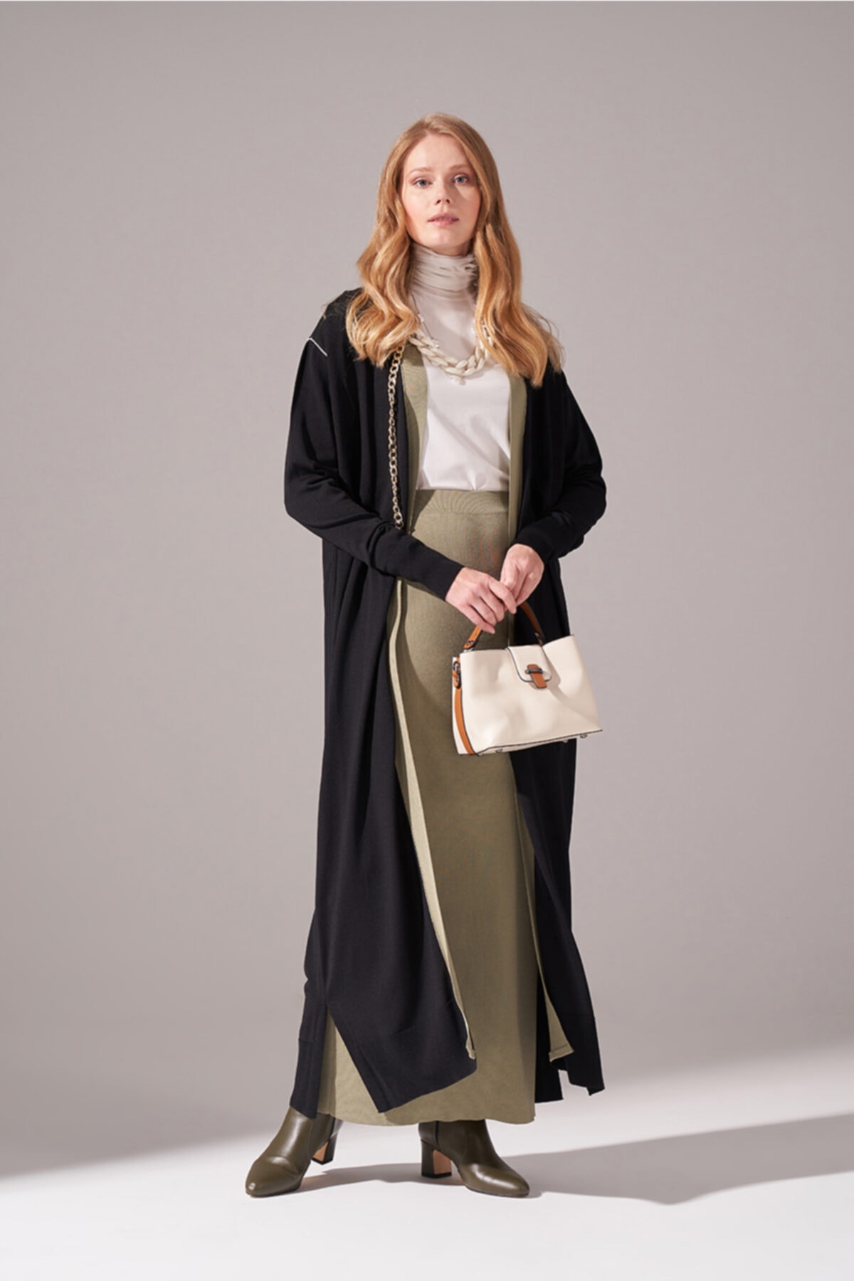 Mizalle Kadın Haki Renkli Rayon Triko Hırka