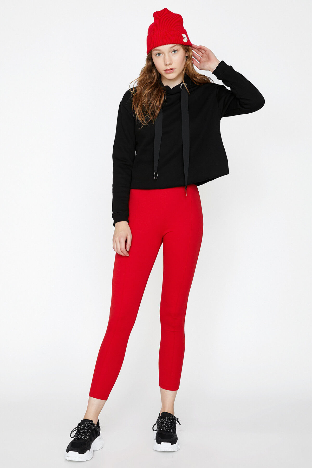 Koton Kadın Kırmızı Yazılı Baskılı Tayt 9KAL41162OK