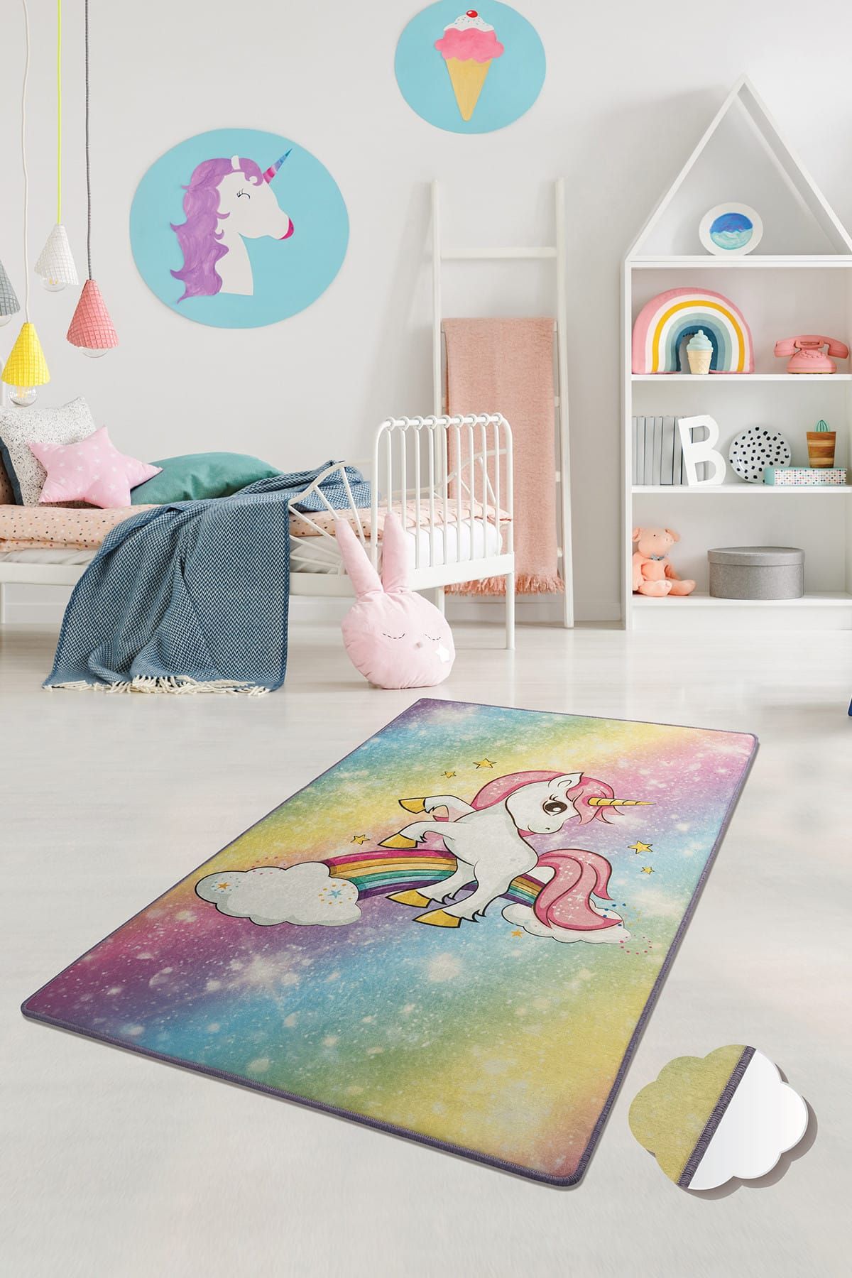 Chilai Home UNICORN Çocuk ve Bebek Halısı Yıkanabilir ,Kaymaz Taban Leke Tutmaz