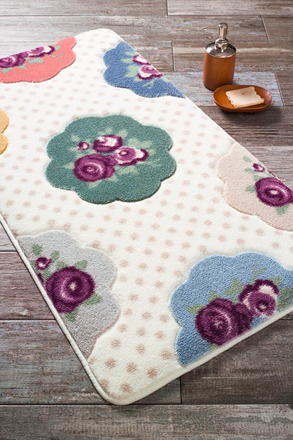 Confetti Bundle 80x140 Mor Oymalı Banyo Halısı