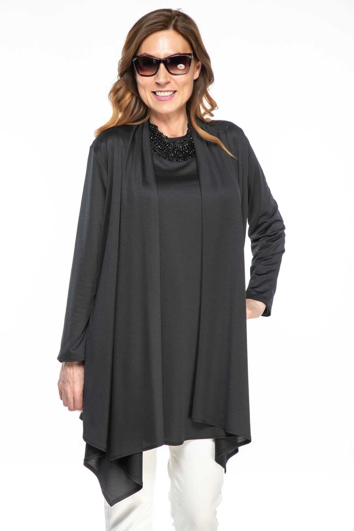 Melisita Kadın Siyah 2'li Tunik Ceket Takımı FW01662JB