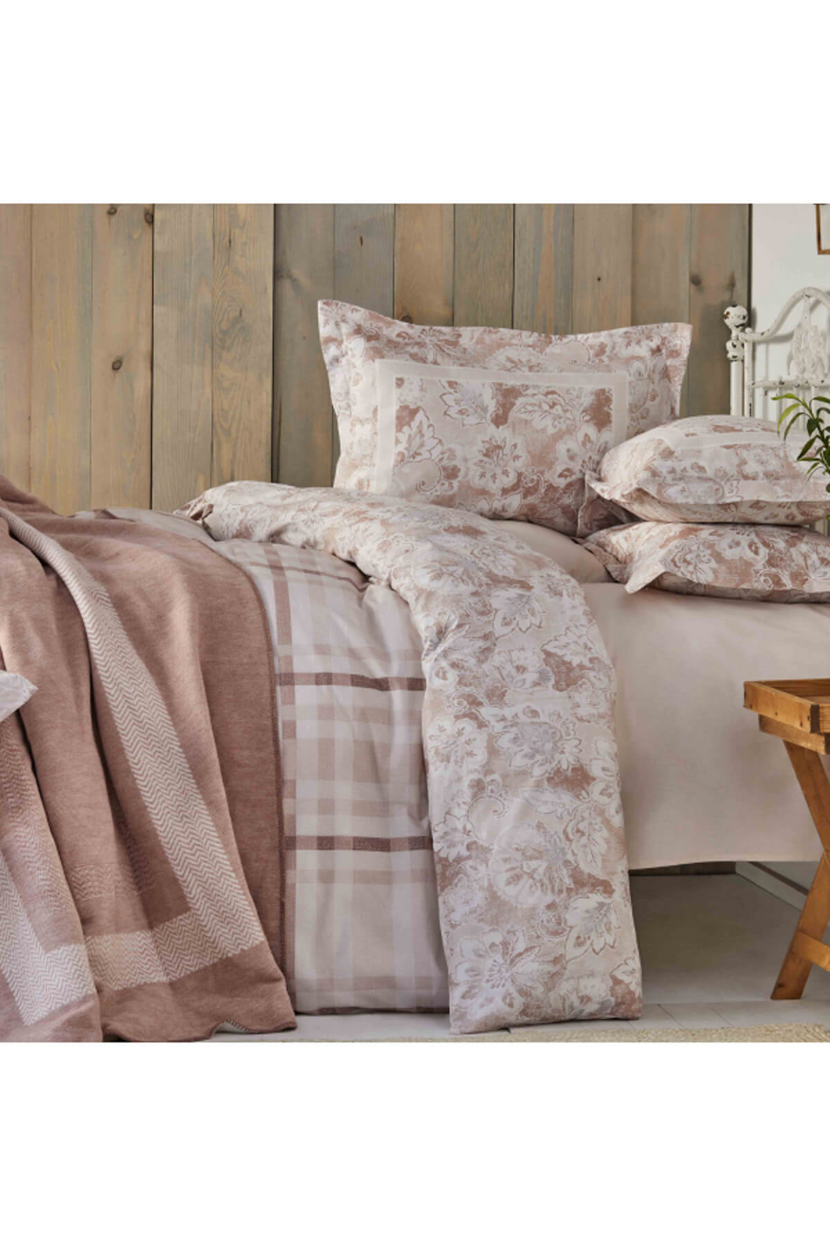Karaca Home Plaid Pudra Nevresim Takimi Ve Pamuk Battaniye Seti Fiyati Yorumlari Trendyol