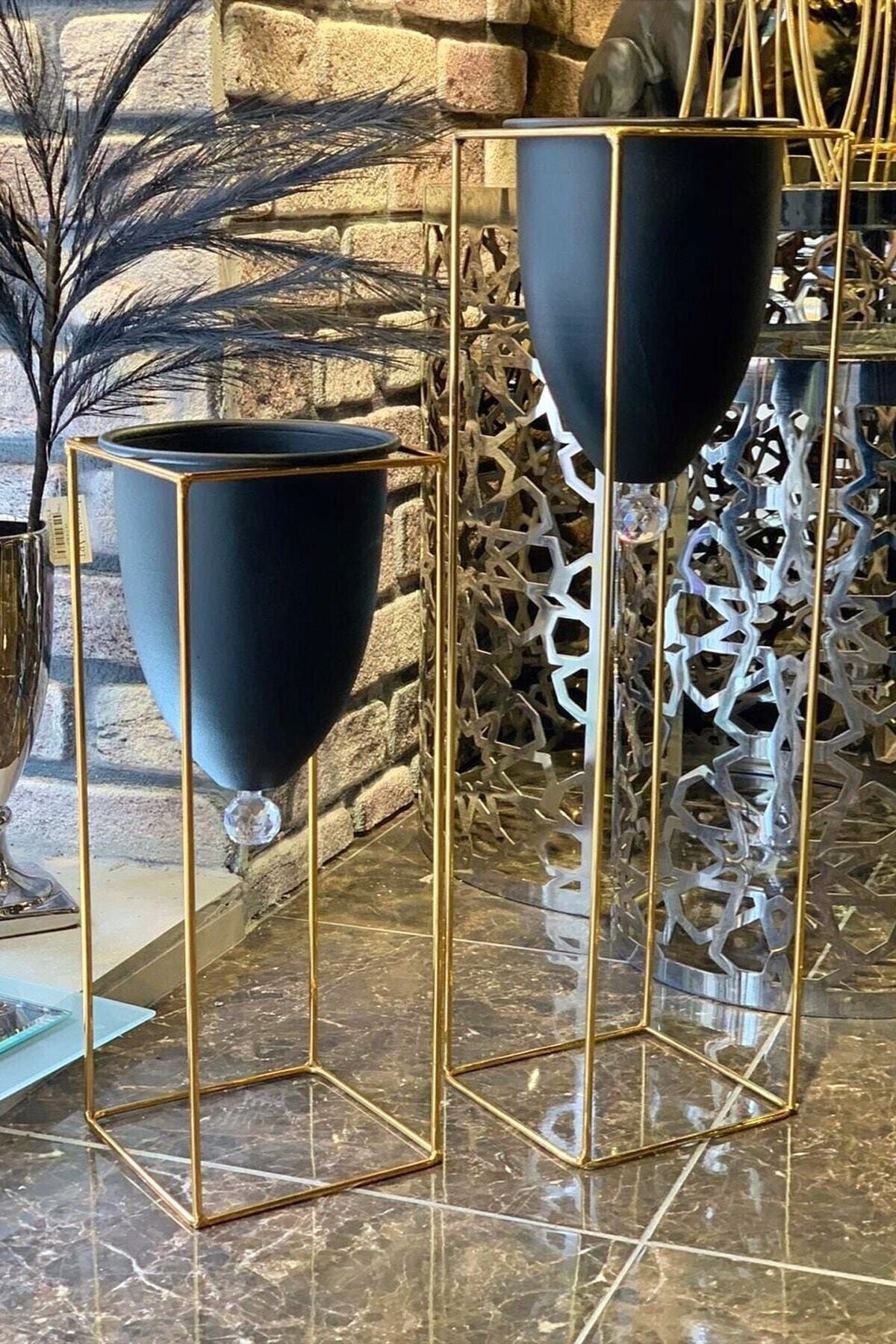 MODA HOME Metal Ayaklı  Çiçeklik 2'li