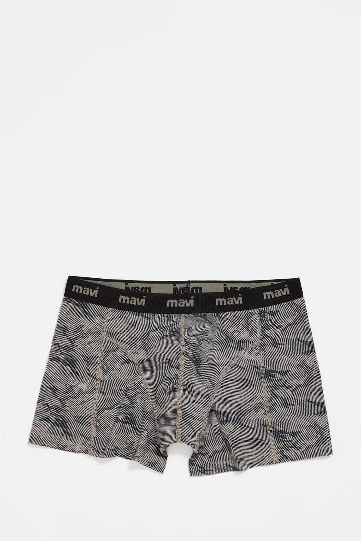 Mavi Kamuflaj Desenli Gri Boxer