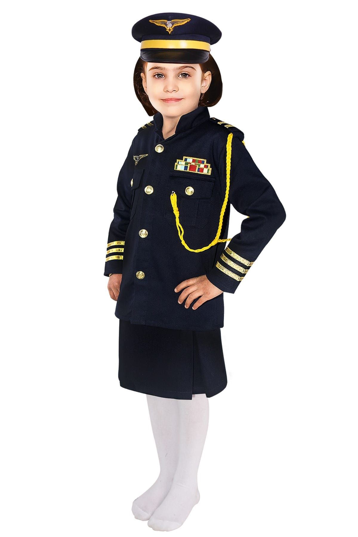 OULABİMİR Kiz Pilot Kostümü Çocuk Kiyafeti