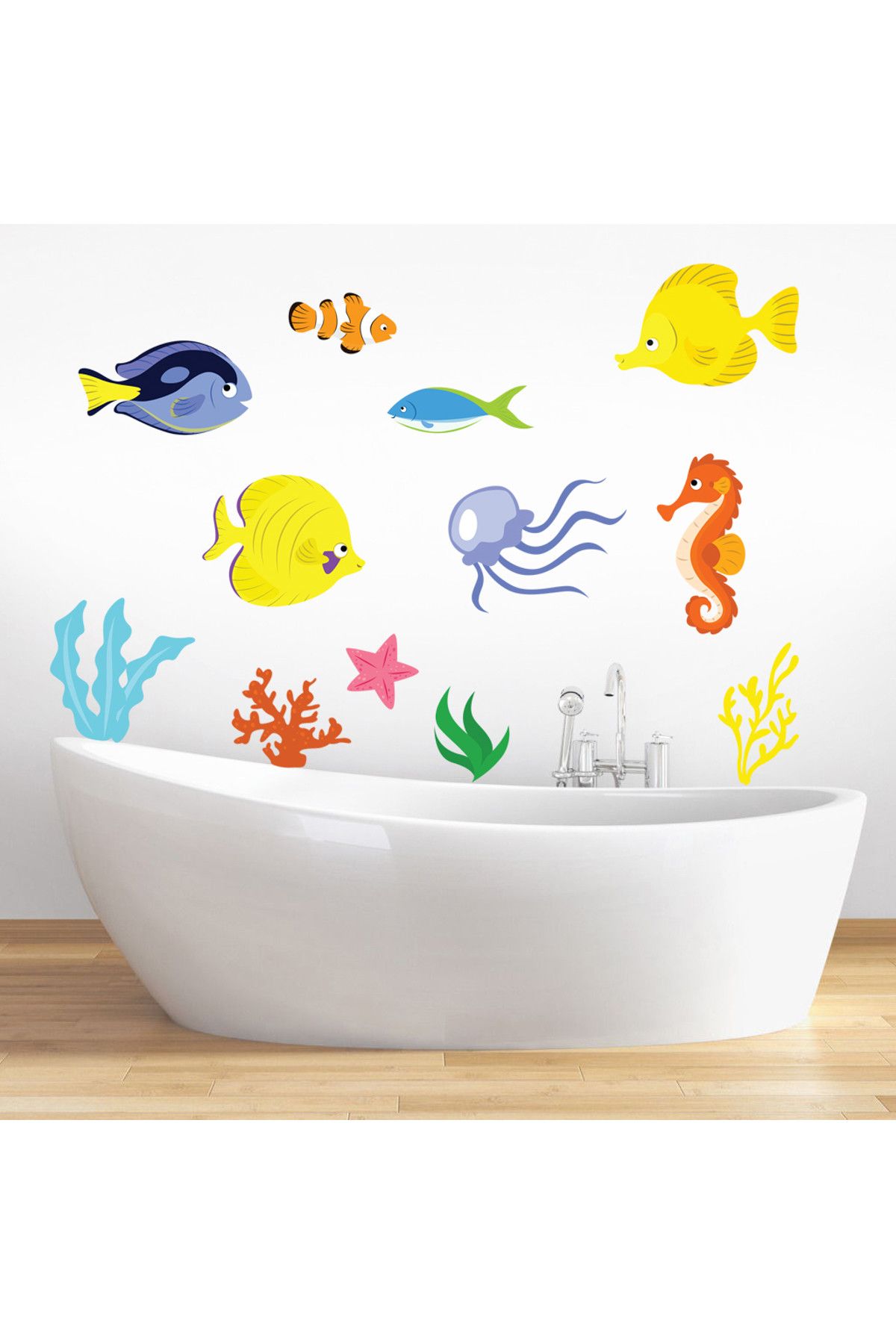 Tilki Dünyası Deniz Yaşamı Duşakabin ve Banyo Sticker