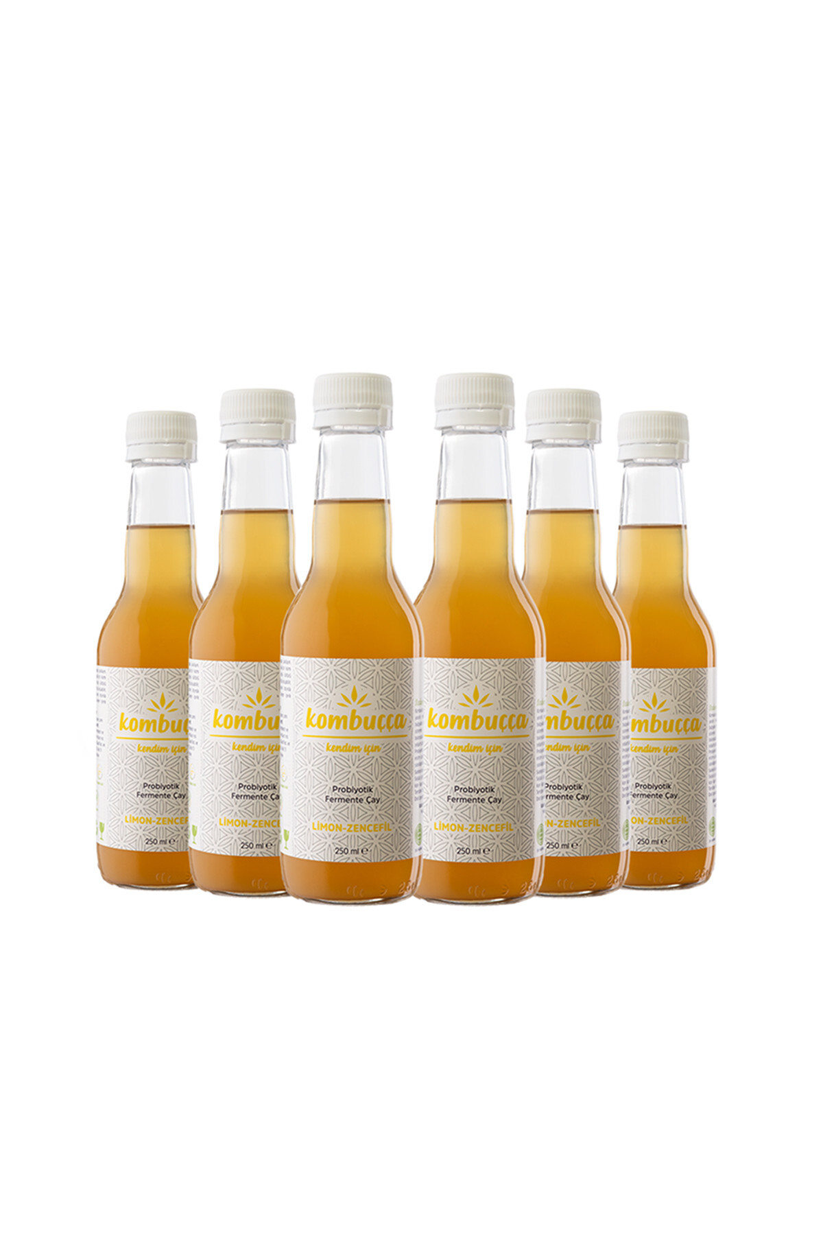 Kombuçça Limonlu Zencefilli Probiyotik Fermente Kombucha Çay 6 Al 5 Öde 6x250ml